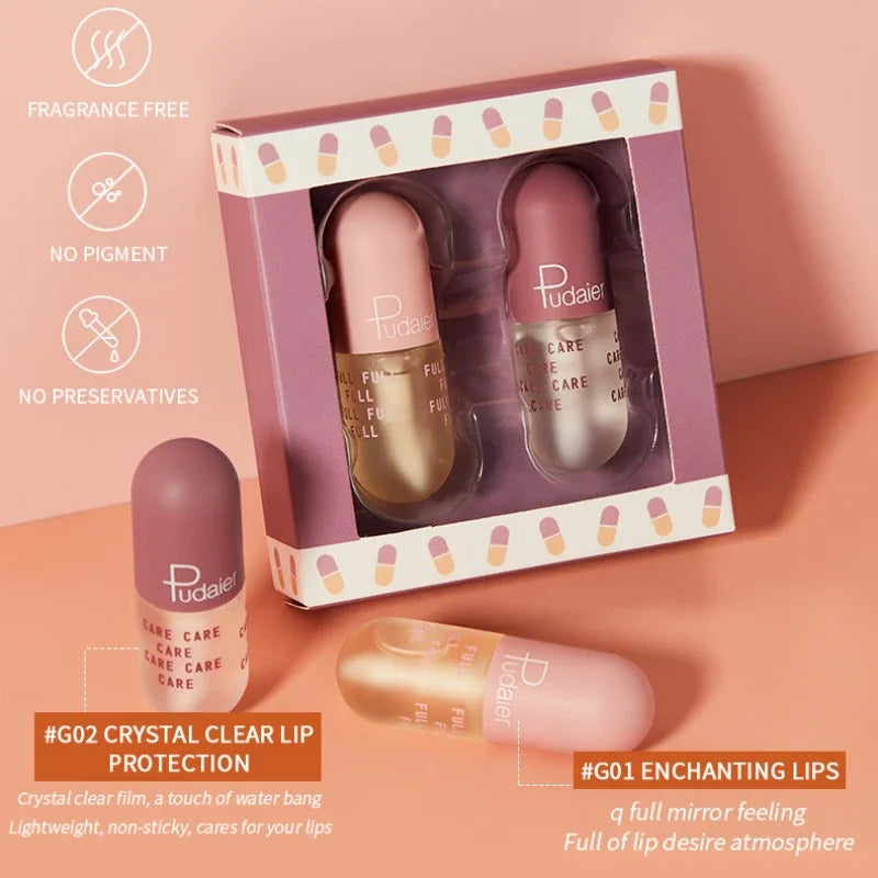 Mini Capsule Lip Balm & Plumping Oil Set – Jelly Lip Gloss Kit Lip Gloss Set PRIMED