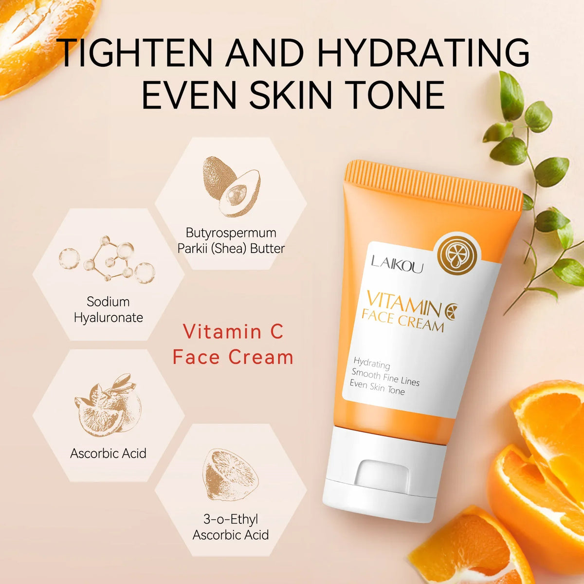 LAIKOU Vitamin C Face Cream – Brightening & Hydrating 30g Vitamin C Face Cream PRIMED