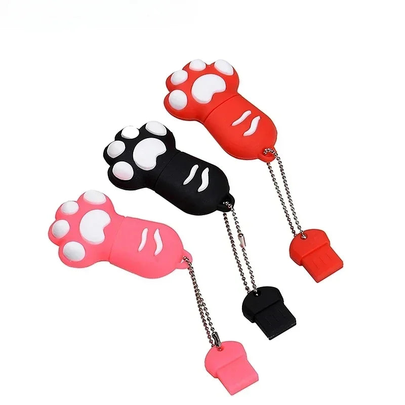 JASTER Cat Claw Silicone USB Flash Drive 4GB–128GB Keychain USB Flash Drive PRIMED