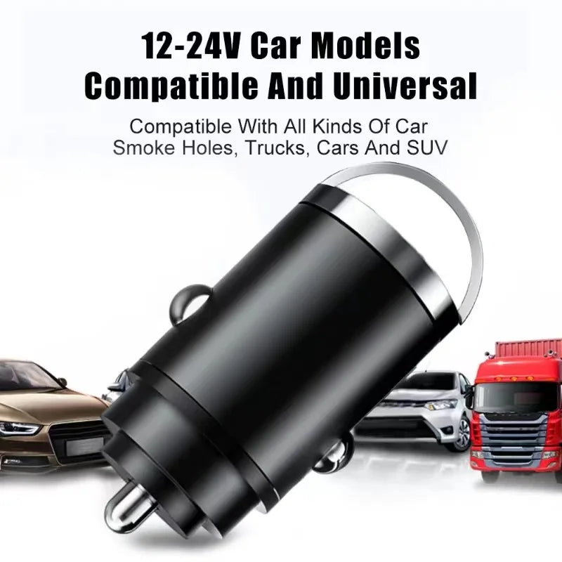 Mini 100W PD QC3.0 Fast Car Charger USB-C + USB-A Adapter Car Charger Adapter PRIMED
