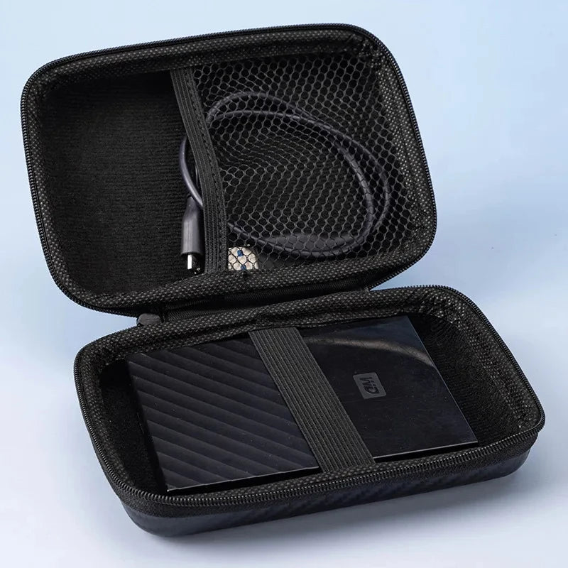 Portable EVA Hard Disk & Cable Organizer Zipper Pouch – Black Electronics Storage Case PRIMED