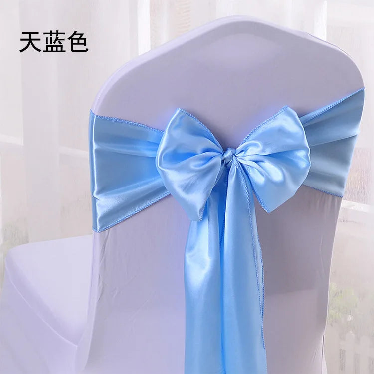 10 Pcs Satin Chair Sashes – Wedding & Banquet Bow Decor