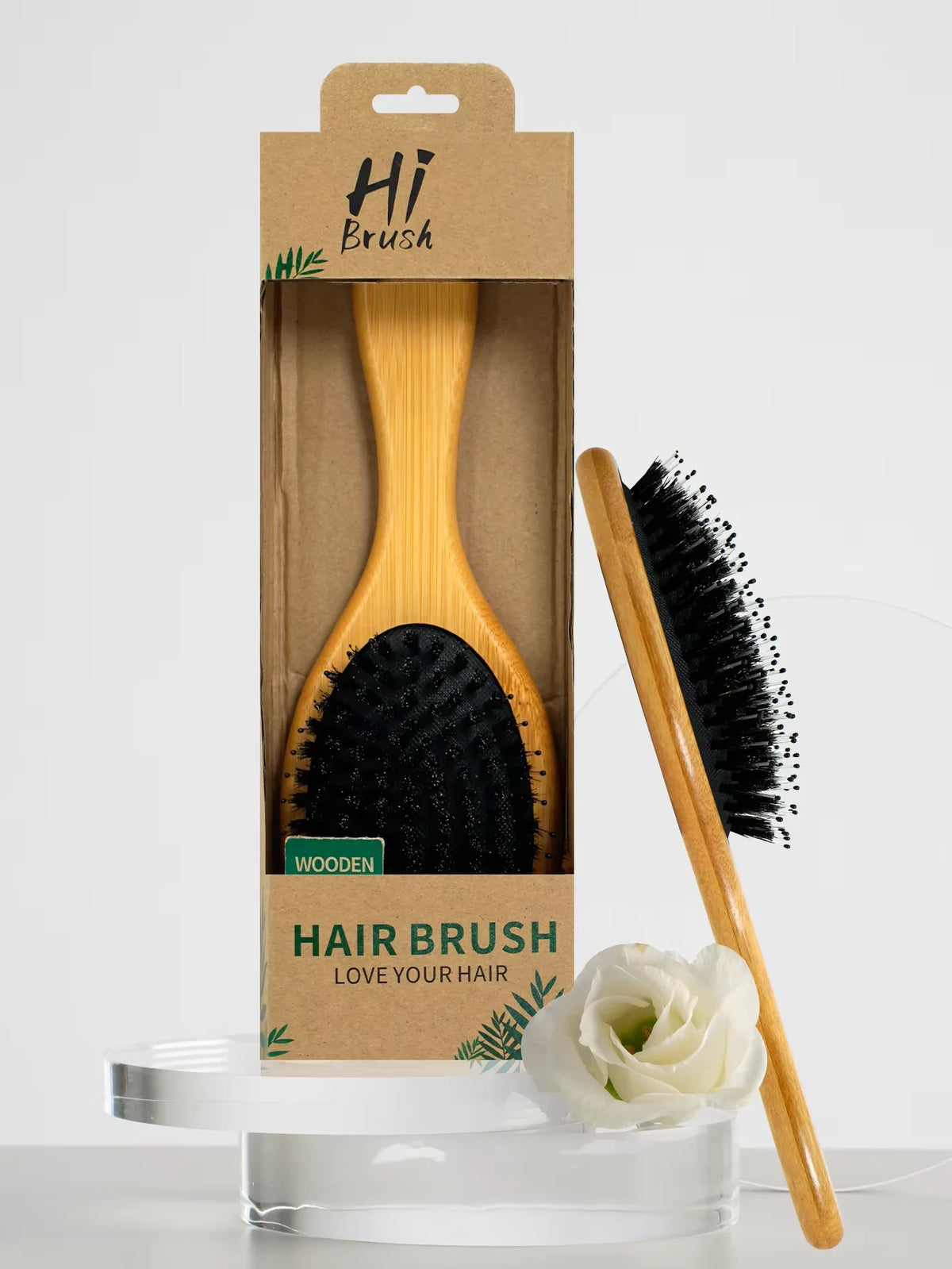 Wood Air Cushion Comb – Soft Bristle Detangling Scalp Massager