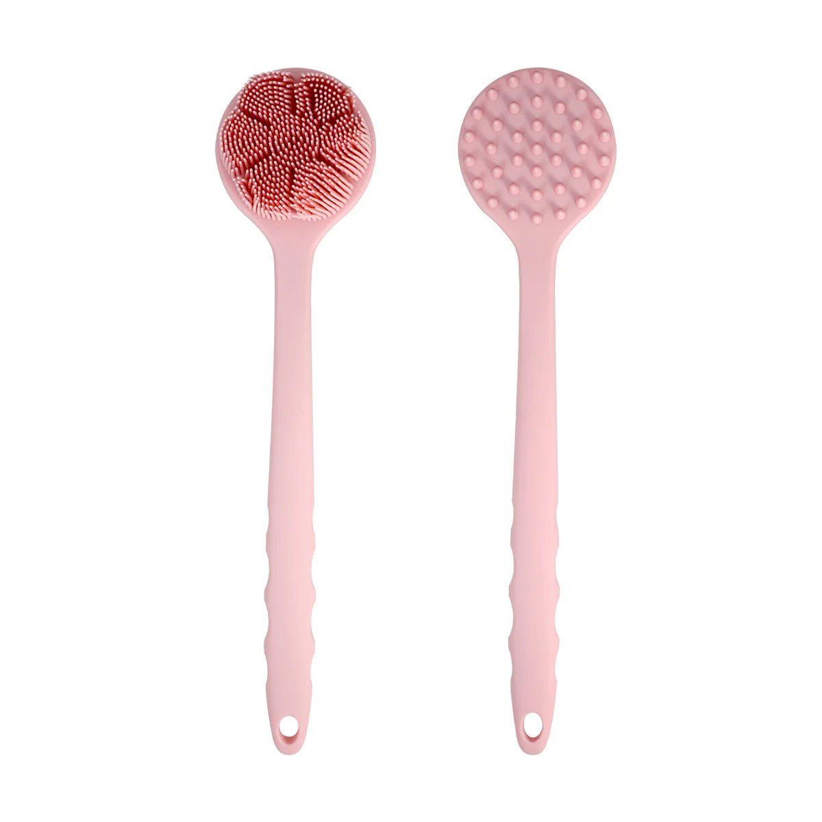 Long Handle Double-Sided Silicone Shower Body Brush Body Scrub Brush PRIMED GJ39-pink-02
