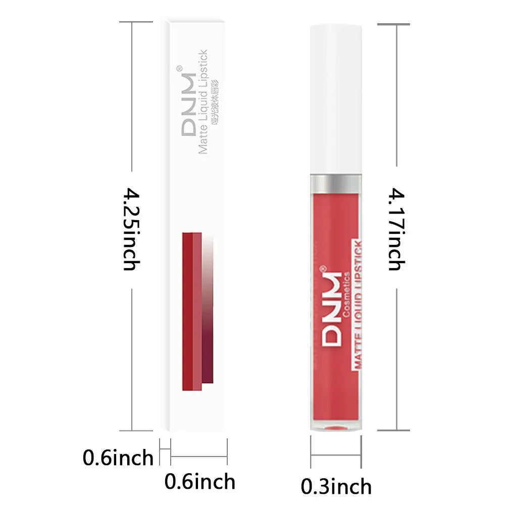 DNM Matte Liquid Lipstick 19 Colors – Waterproof Velvet Lip Tint Liquid Lipstick PRIMED