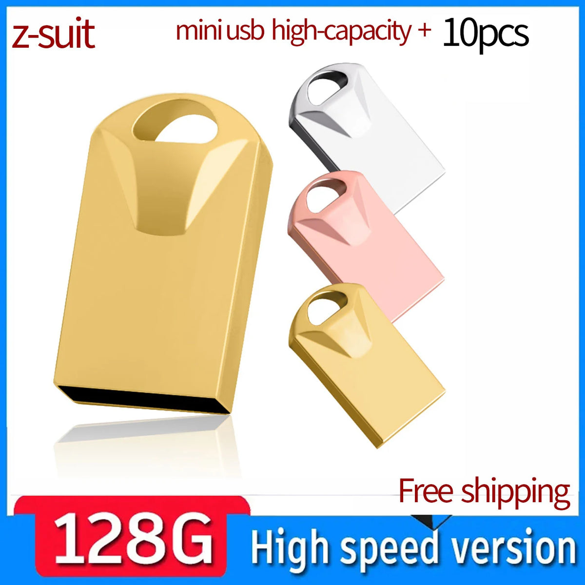 Z-Suit Mini Metal USB Flash Drive 32GB 64GB 128GB | Free Logo
