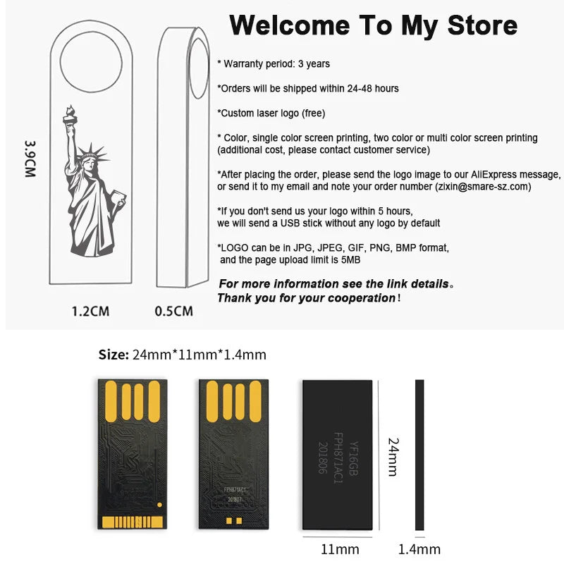 50-Pack Metal USB 2.0 Flash Drives | Free Custom Logo | 128MB–64GB USB Flash Drive PRIMED