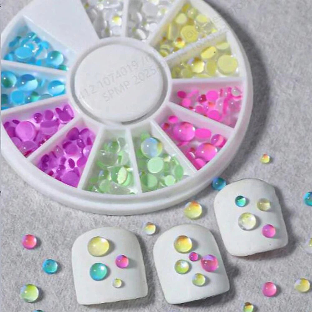 Aurora Mermaid Flatback Nail Rhinestones & Bead Charms – 1 Box