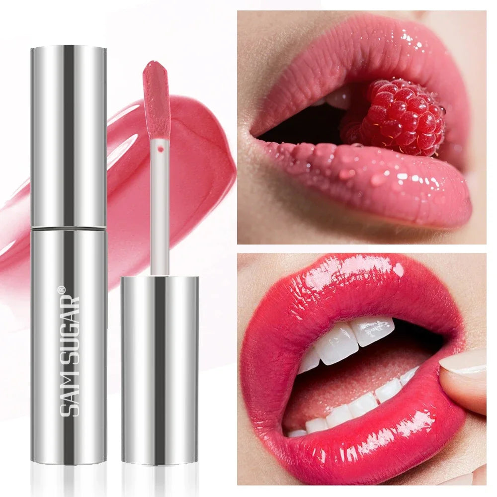 SAM SUGAR Mirror Lip Gloss – Waterproof Hydrating Raspberry