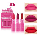 Dragon Ranee 3-Pc Matte Lipstick Set – Waterproof Long-Lasting Matte Lipstick Set PRIMED B Full Size