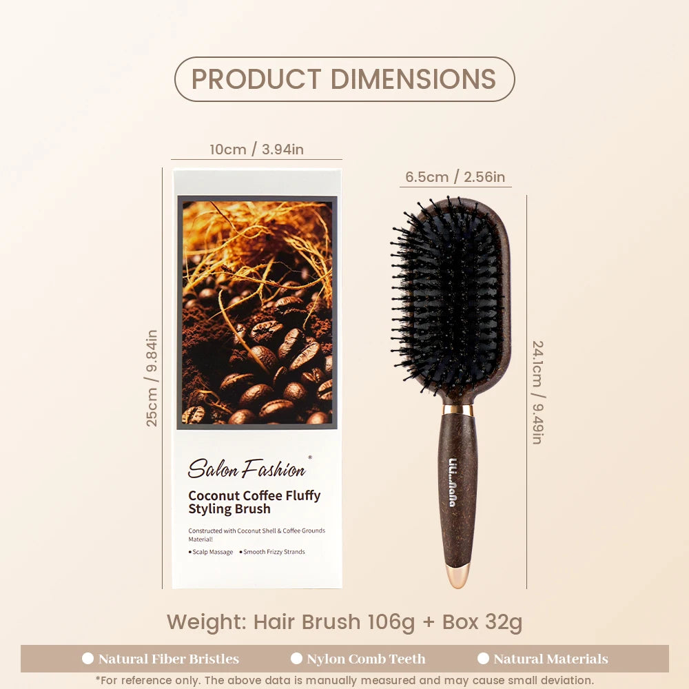 Vintage Coffee Air-Cushion Massage Hair Brush | Detangling