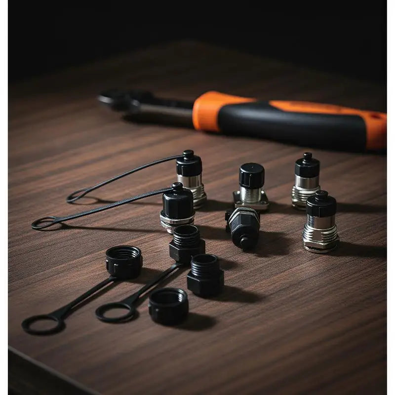 M12 Dust Cover Caps with Lanyard | Internal & External Thread Connector Dust Caps PRIMED