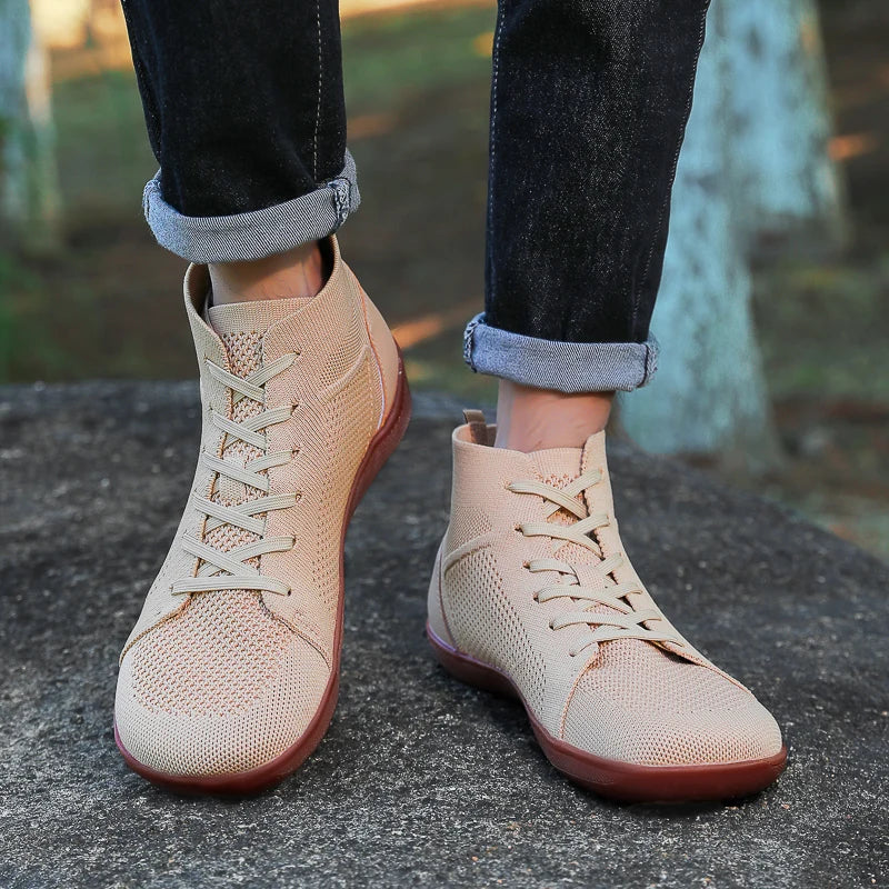 LETCOMFIT Mid Top Barefoot Shoes | Wide Toe Box Zero Drop Minimalist Barefoot Sneakers PRIMED