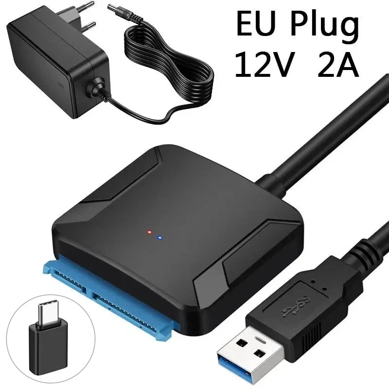 USB 3.0 to SATA Adapter for 2.5/3.5" SSD & HDD | 5Gbps SATA USB Adapter PRIMED