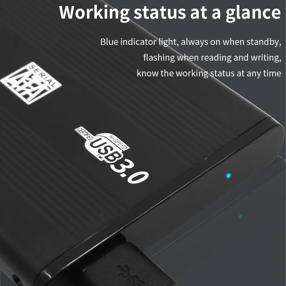 TISHRIC 2.5" SATA to USB 3.0 External Hard Drive Enclosure Hard Drive Enclosure PRIMED