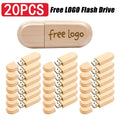 Custom Logo Wooden USB Flash Drives 20-Pack | 4GB–64GB Gift Box Custom USB Flash Drive PRIMED 4GB Maple wood USB