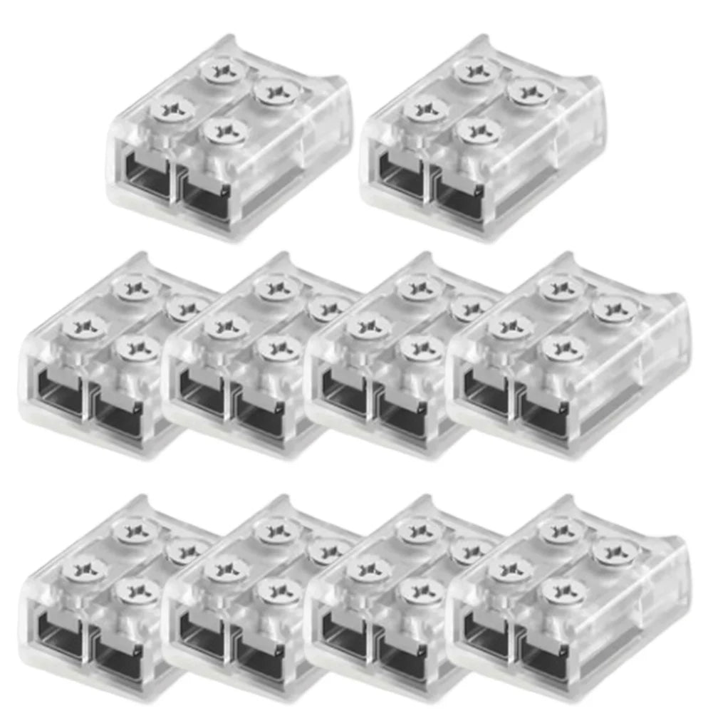 10-Pack 2P LED Strip Connectors 8mm/10mm Solder-Free Screw