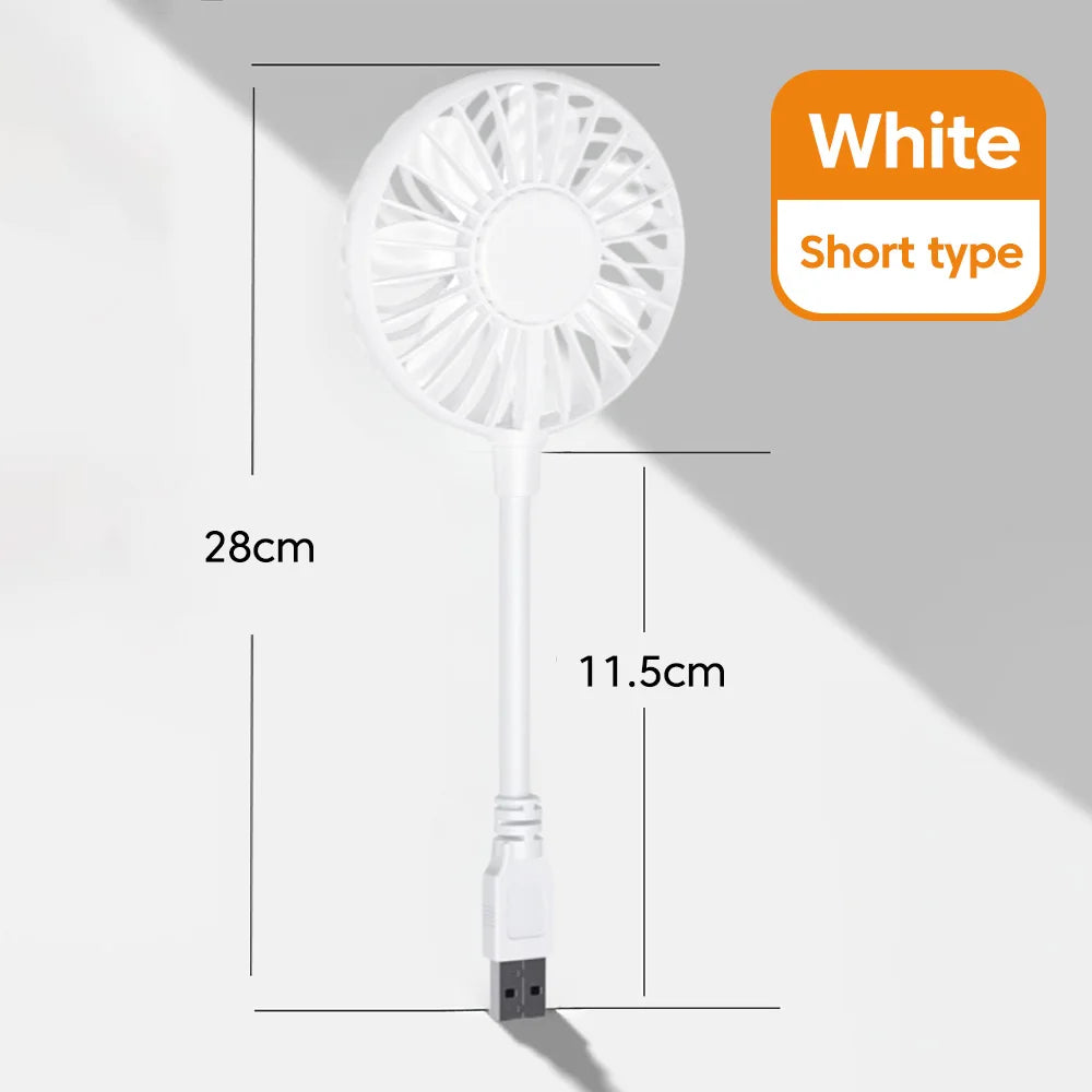 USB Portable Mini Fan – Flexible Gooseneck, DC5V for Laptop USB Portable Fan PRIMED White-short style