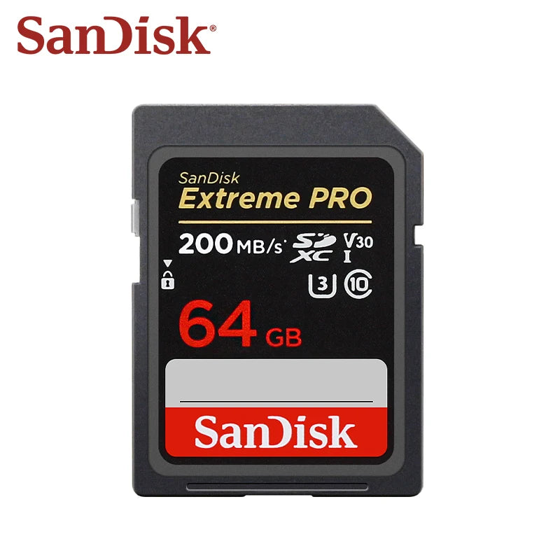 SanDisk Extreme PRO SD Card 64GB 128GB SDXC U3 V30 200MB/s SD Memory Card PRIMED