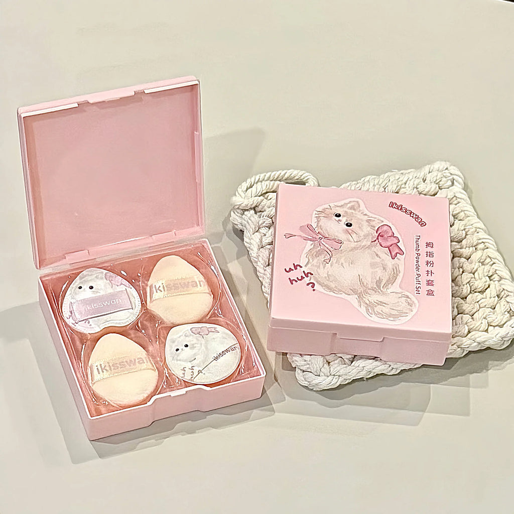 Mini Finger Makeup Puff Set 5pcs – Soft Velvet Beauty Sponges Makeup Sponge Set PRIMED