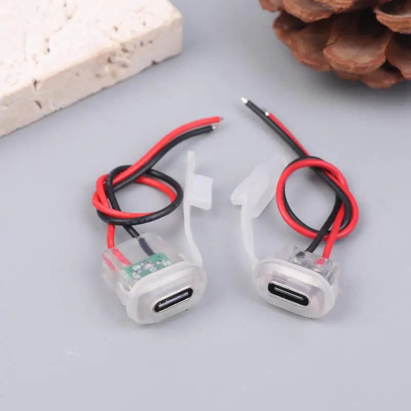 USB Type-C Waterproof Female Connector Night Light 3A 5V 3/6Pcs