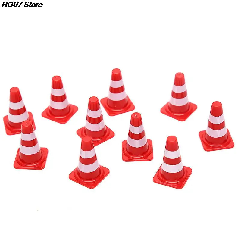 10 Mini Traffic Cones – Kids Construction Party Toy Set