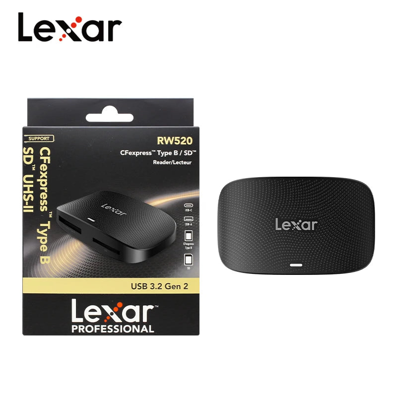 Lexar RW520 CFexpress Type B & SD Card Reader USB 3.2 10Gbps Memory Card Reader PRIMED