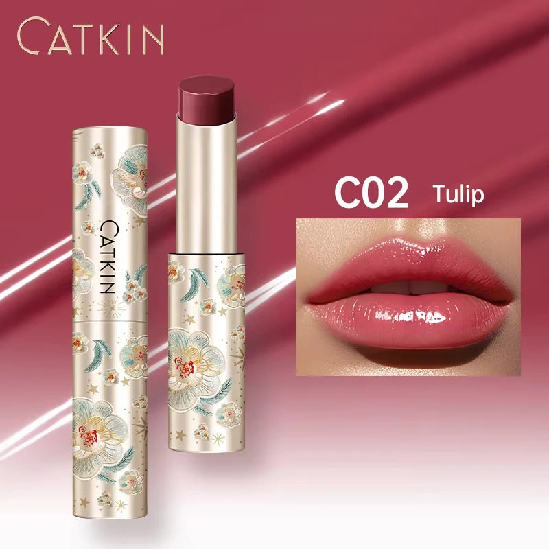 CATKIN Glossy Lip Balm – 12H Hydrating Tinted Lipstick Glossy Lip Balm PRIMED C02