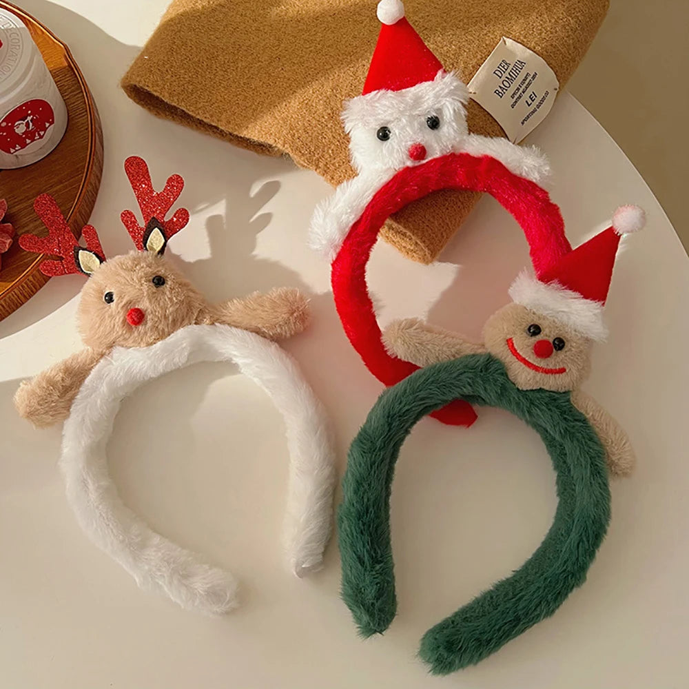 Kids Christmas Headband – Elk, Snowflake & Bow Cosplay Hairband Kids Holiday Headband PRIMED