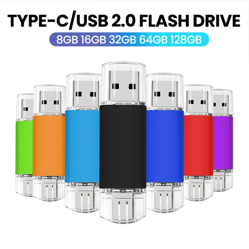 Type-C USB Flash Drive Bulk Custom Logo | 8–64GB 10/50/100 Pcs USB Flash Drive PRIMED
