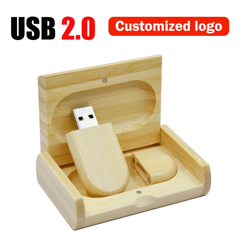 Wooden USB Flash Drive 4–64GB | Free Custom Logo Engraving