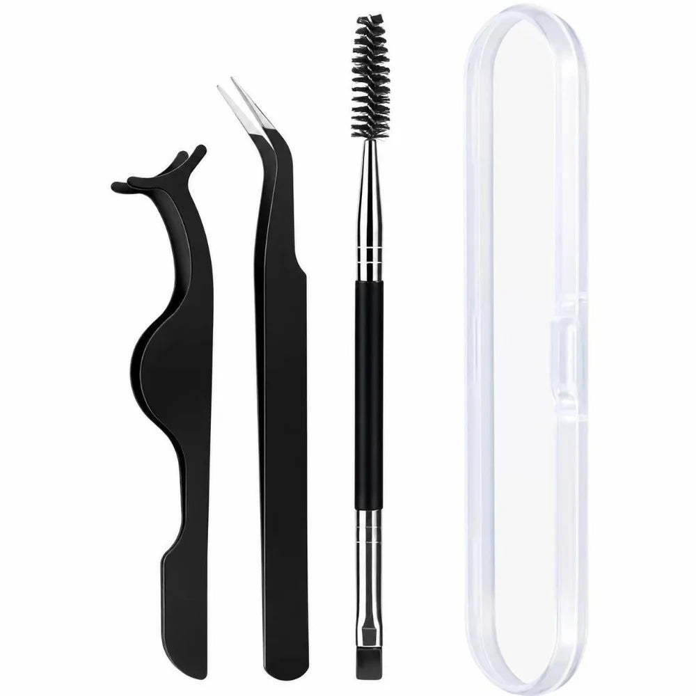 Stainless Steel Tweezers Set 3/6Pcs – Eyebrow & Eyelash Tool