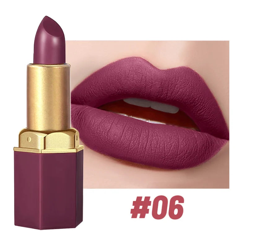 SAM SUGAR Gold Bar Lipstick – 6 Colors Pearlescent Glitter