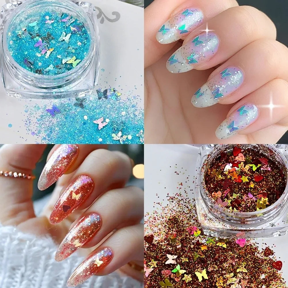 Multicolor Nail Glitter Sequins – Turtle Scale DIY Nail Art