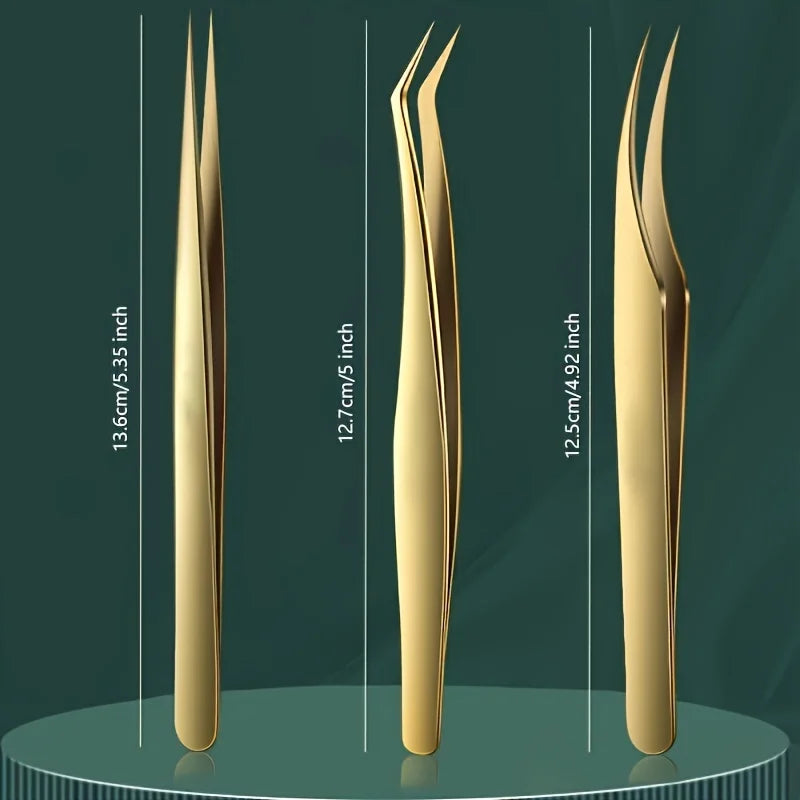 Stainless Steel Eyelash Grafting Tweezers – Precision Lash Clip