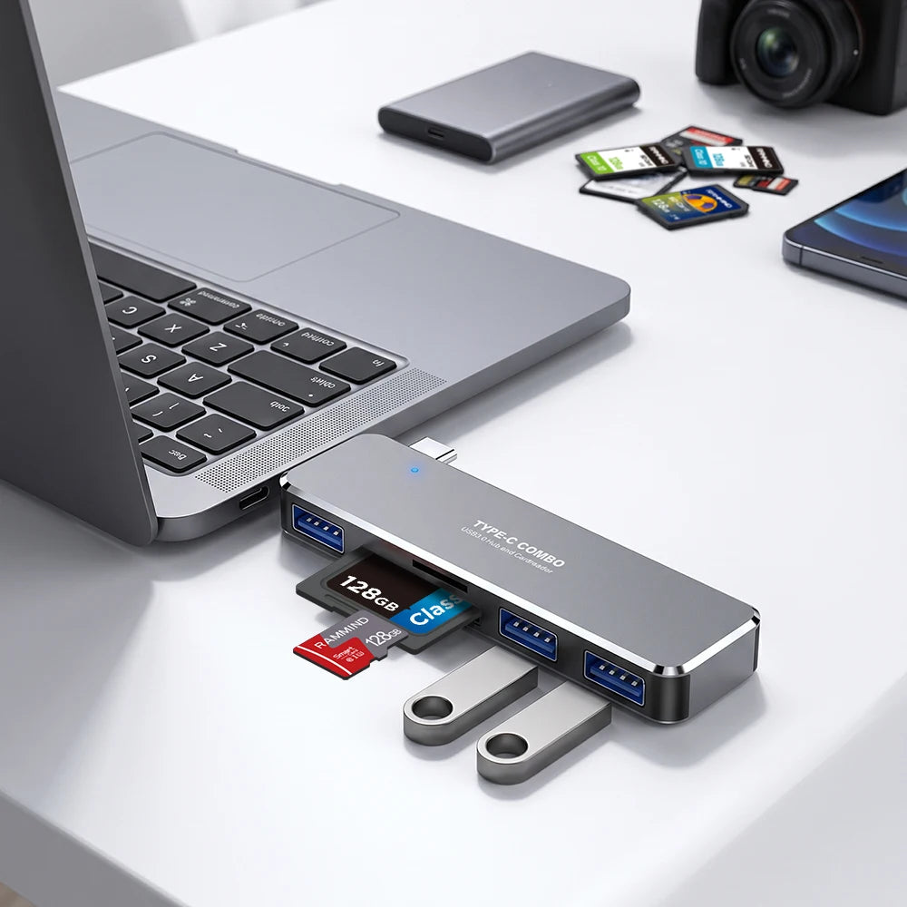USB-C Hub Adapter – USB 3.0, SD & TF Reader for MacBook USB-C Hub Adapter PRIMED