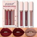 DUNUF 3-Pc Matte Velvet Liquid Lipstick Set – Wine Red & Nude Liquid Lipstick Set PRIMED 3pcs-set 3.5g and 3pcs