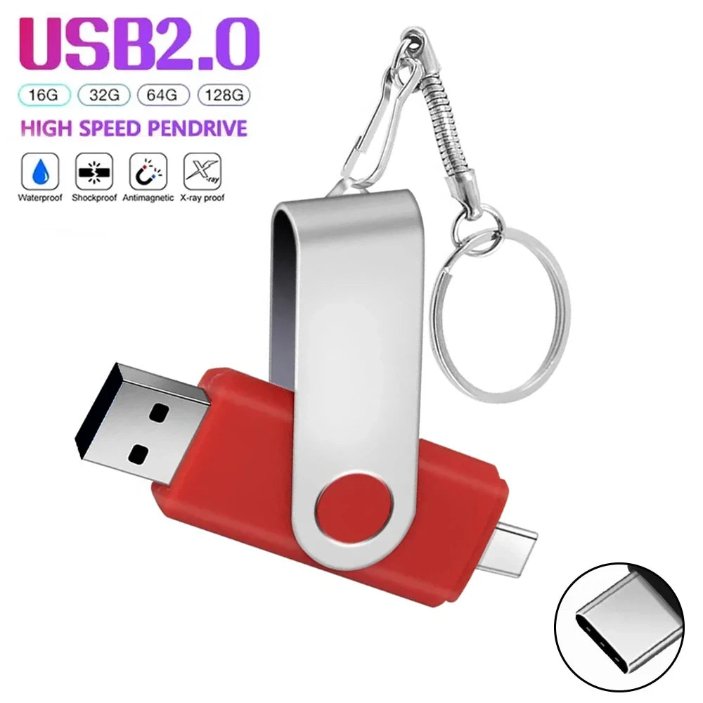 JASTER USB Flash Drive Type-C Rotatable Pendrive Real Capacity USB Flash Drive PRIMED