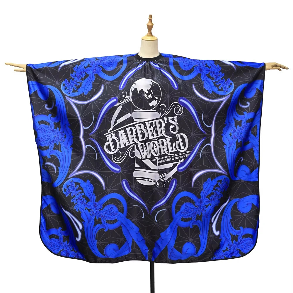 Waterproof Anti-Static Barber Cape – Black Salon Haircut Gown