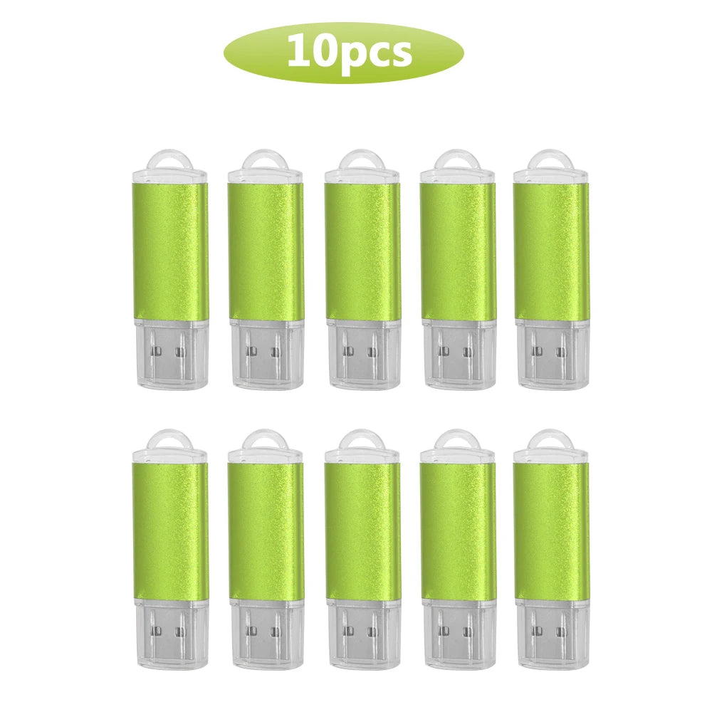 10-Pack Metal USB 2.0 Flash Drives 1GB–64GB | Custom Logo USB Flash Drive PRIMED 128MB x10pcs Green Red USB 2.0 China Mainland
