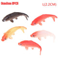 Mini Goldfish Figurines 5pcs – Resin Carp Miniature Home Decor Miniature Figurines PRIMED L 5PCS