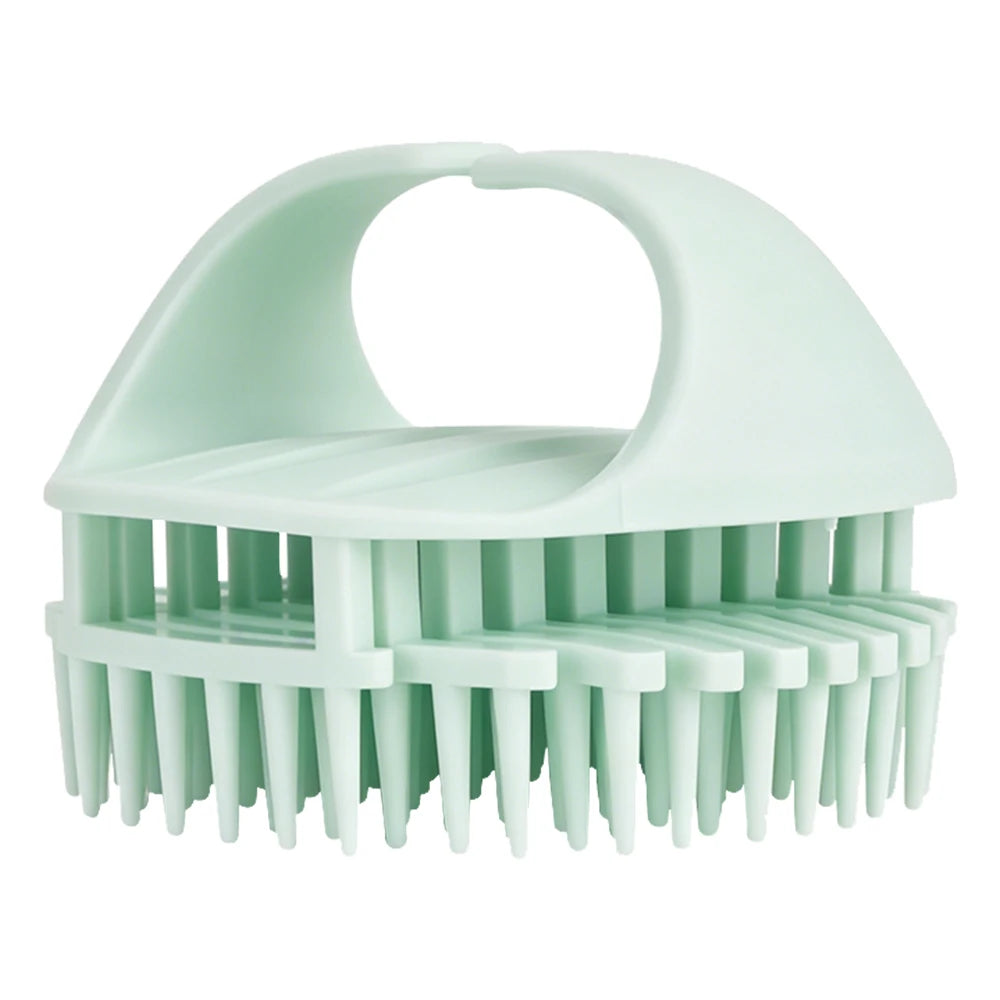 Silicone Scalp Massager Arch Handle – Detangling Comb Scalp Massager Comb PRIMED green