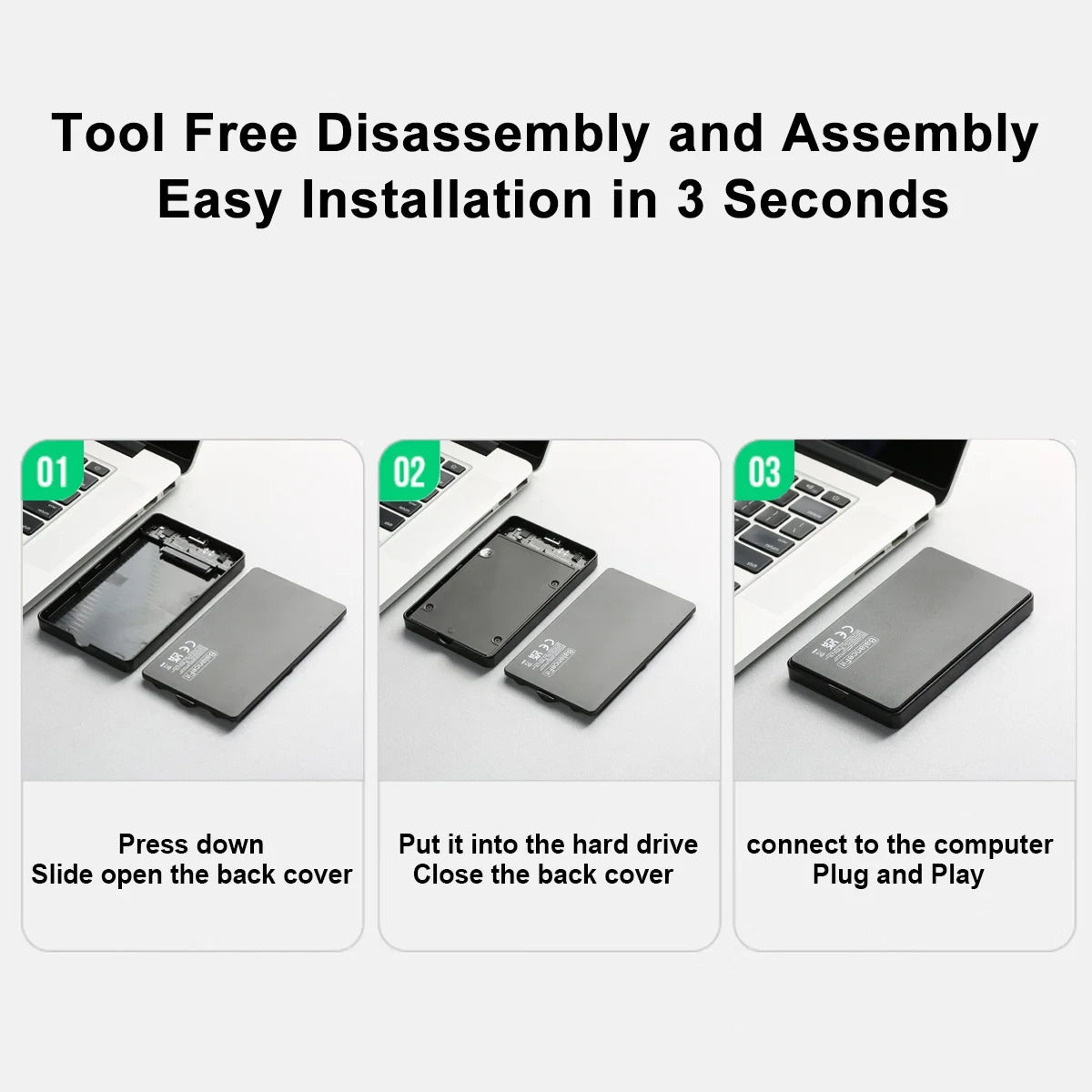 USB 3.0 / Type-C 2.5" SATA HDD SSD Enclosure | 5Gbps HDD SSD Enclosure PRIMED