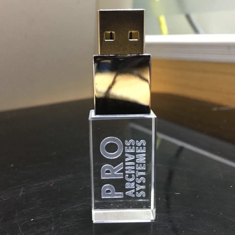 10-Pack 128GB Crystal LED USB Flash Drives | Free Custom Logo USB Flash Drive PRIMED