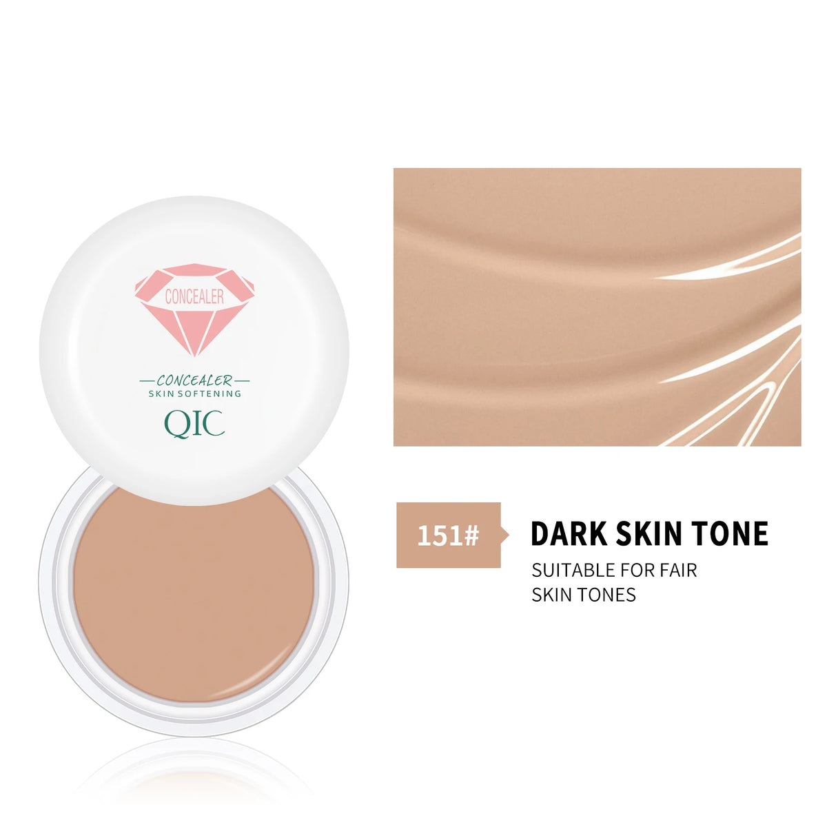 QIC High Coverage Waterproof Concealer Cream | All Skin Types