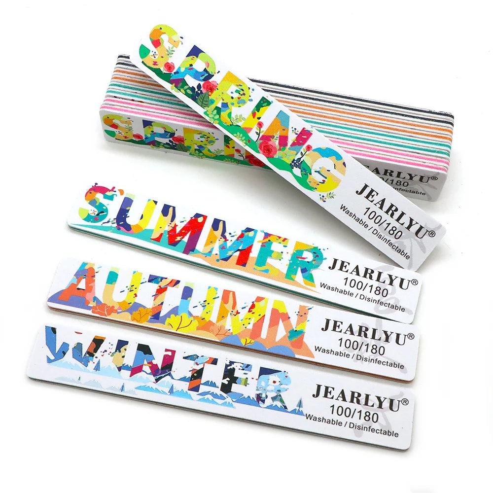 JEARLYU Nail File Buffer Set 100/180 Grit – 4 to 18 Pcs Nail File Buffer PRIMED