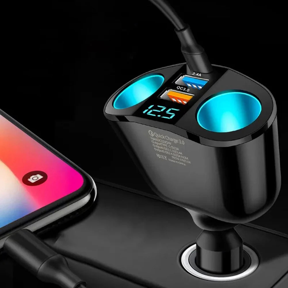 Car Cigarette Lighter USB Splitter PD QC3.0 Fast Charger Car USB Charger PRIMED