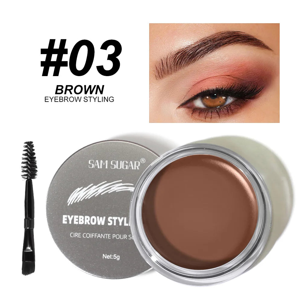 SAM SUGAR Waterproof Eyebrow Gel – Long-Lasting Brow Wax Eyebrow Styling Gel PRIMED 03 BROWN