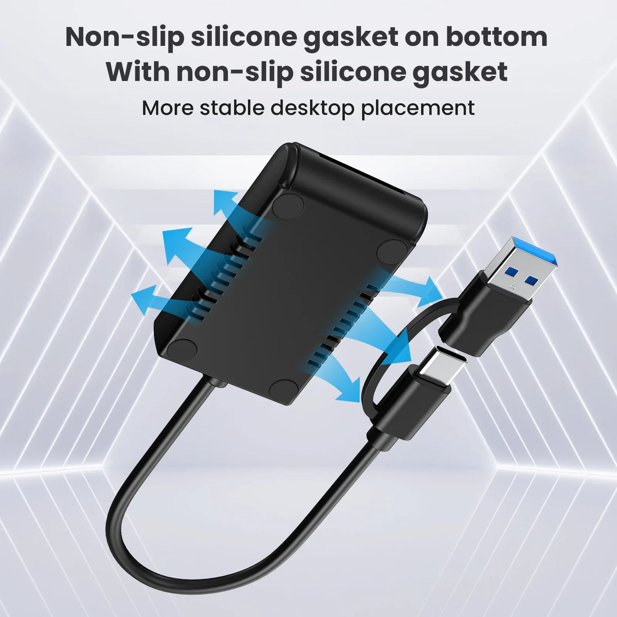 Dual M.2 NVMe/SATA SSD Enclosure 10Gbps USB-C Adapter SSD Enclosure PRIMED