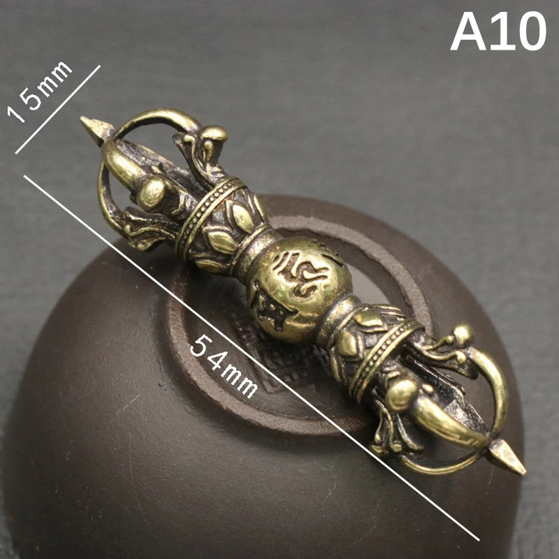 Tibetan Brass Dorje Vajra Ornament | Buddhist Desk Decor